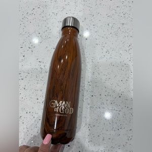 METAL WATER/ DRINK BOTTLE • 16 Fl oz • Woodgrain Look •